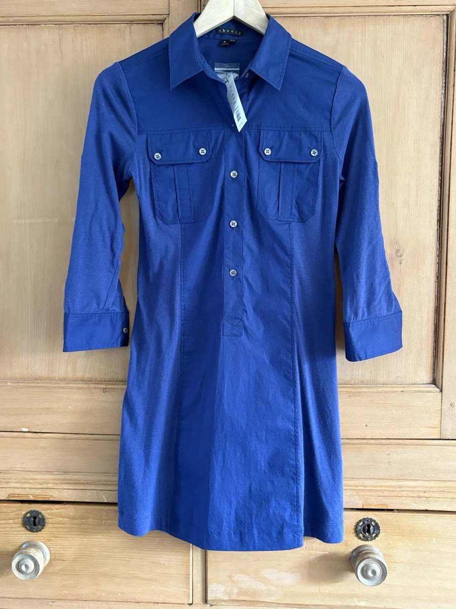 theory fitted shirt dress Theory Good Linnen Fitted Shirt Dress main image 1