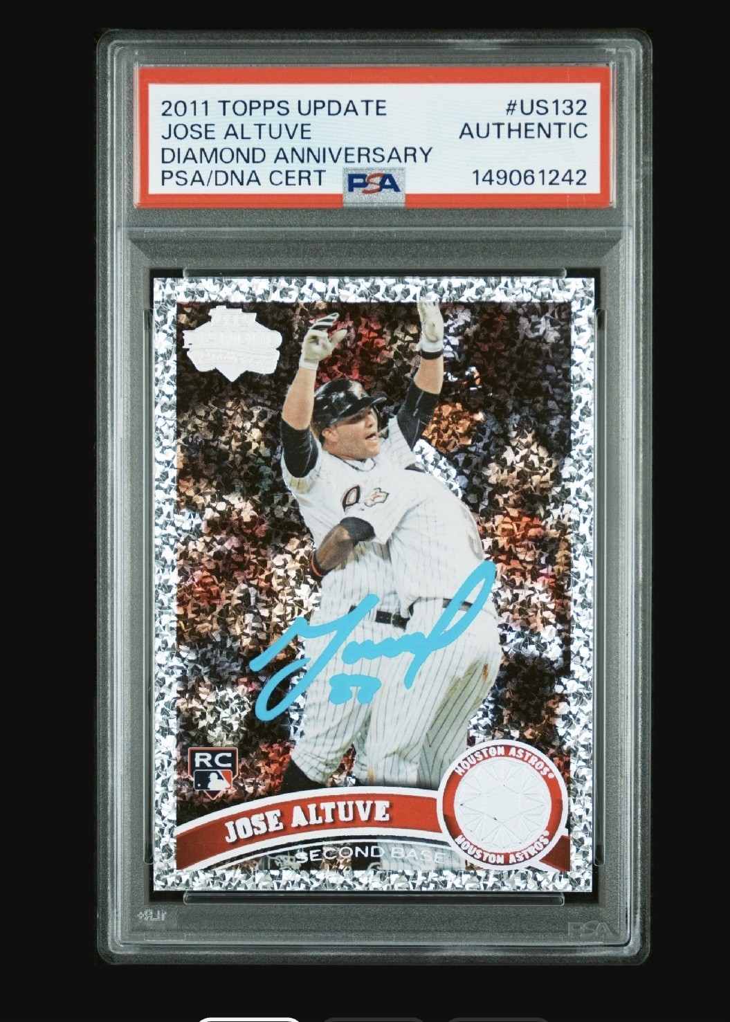 2011 Topps Update Diamond Anniversary Jose Altuve Signed PSA Auto Rookie Astros