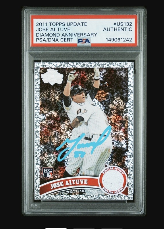 2011 Topps Update Diamond Anniversary Jose Altuve Signed PSA Auto Rookie Astros