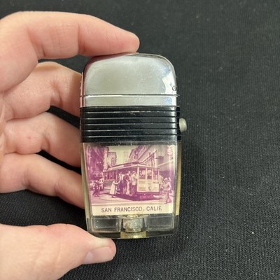 Vintage San Francisco California Vu Lighter Trolley Used Untested Scripto