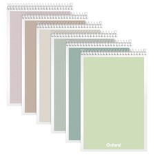 Oxford Steno Spiral Notebooks, Top Bound Steno Pads, 6x9 Inches, Gregg Ruled ...