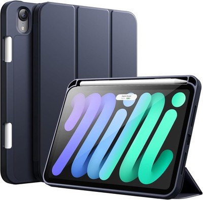 JETech Hülle für iPad mini 6 & 7, Dünne TPU Schutzhülle mit Stifthalter Navy