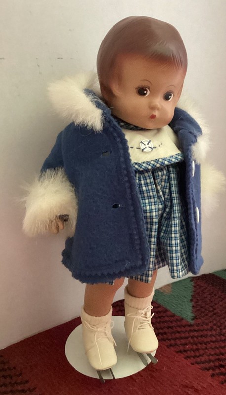 Effanbee Patsy Doll Ice Skates Blue Coat Dress Brown Eyes Jointed 12” July Sale