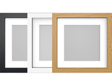 BLACK WHITE OAK SQUARE PHOTO FRAMES WITH WHITE MOUNT PICTURE FRAME LARGE