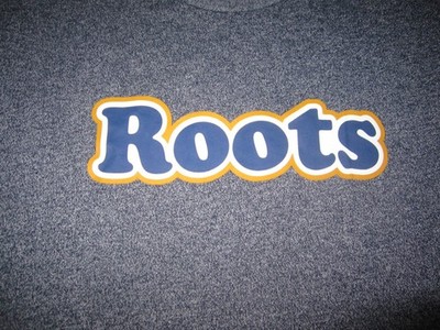 ROOTS CANADA Royal Blue Heather Short Sleeve Knit Shirt Tee Mens Sz Large L
