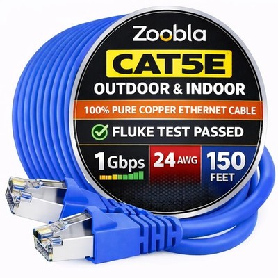 Cat5e UTP Ethernet Patch Cable, 100% Pure Copper LAN Cable, RJ-45 Connectors, 10