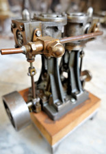Vintage  STUART D10 VERTICAL TWIN CYLINDER STEAM LIVE ENGINE MARINE w/PIPE WORKS