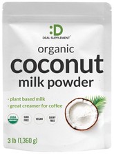 Unsweetened Organic Coconut Milk Powder, 3lbs Dairy 48 Ounce Pack of 1