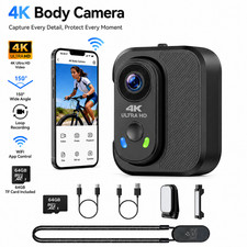 4K Mini Body Camera, Wearable POV Action Camera, Thumb-Size EIS Stabilization US