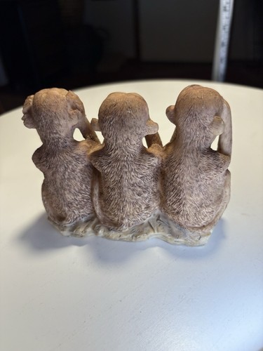 Three Cute Monkeys See No Evil Speak No Evil See No Evil Figurine - Picture 2 of 9
