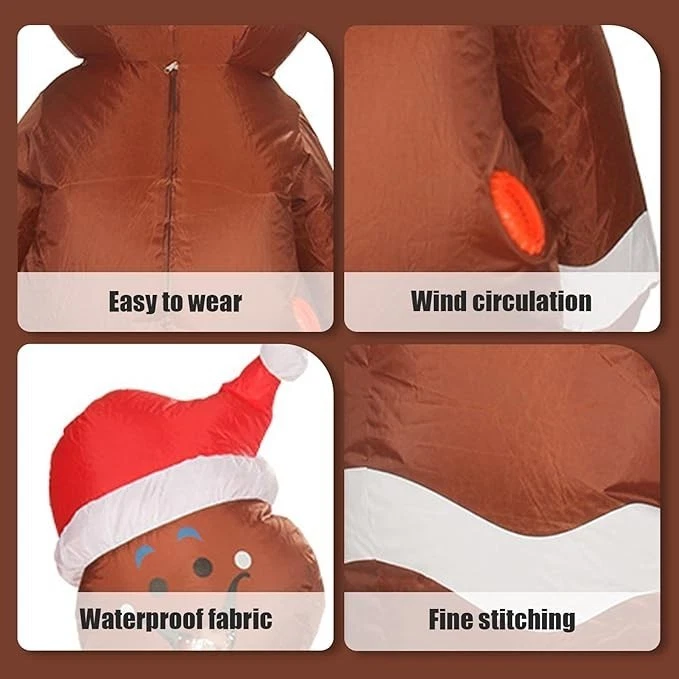 Unisex Divertido Conjunto Disfraz Traje Navidad Adulto Inflable Vestido Elegante Disfraz Foto 4 de 4