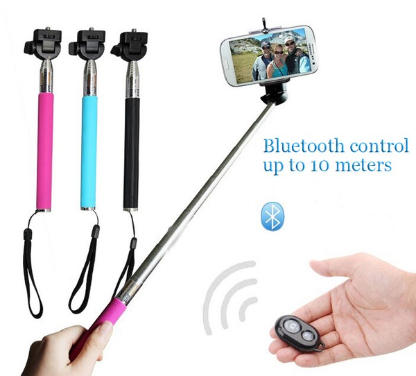 SELFIE PALO NEGRO EXTENSIBLE MONOPOD FOTOS+MANDO BLUETOOTH+SOPORTE PARA MOVIL