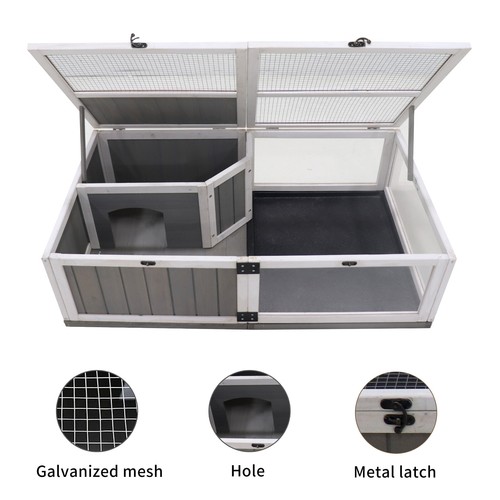 Tortoise Habitat Wooden Tortoise House Tray Turtle Enclosure Reptile Cage US - Picture 5 of 7