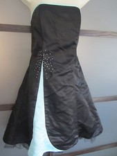 Ladies Dress Jessica McClintock Gunne Sax Blue Aqua Rhinestones Tulle Hem Sz 7