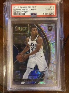 2017 Panini Select #11 Donovan Mitchell SCOPE PRIZM Rookie  RC PSA 10 Gem Mint
