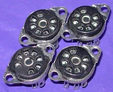 Four NOS 7 pin Miniature Vacuum Tube Sockets for 6AQ5, 6AU6, 12BA6, 12BE6, etc