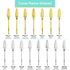 USA #1 PANA Brand Cone/Flame Shaped  Barrel Nail Carbide Bit - Shank 3/32"  