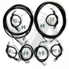 Black Front & Rear Brake Line Replacement Kit For 96-00 Honda Civic w/rear disc