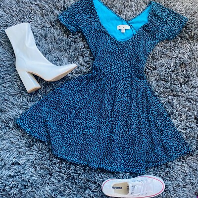 the love witch blue dress Bailey Rose Baby Blue Cheetah Print Mini Dress – Dolls Kill main image 0