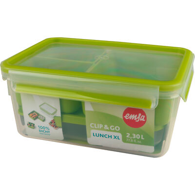 Emsa CLIP & GO Lunchbox XL, Lunch-Box, grün