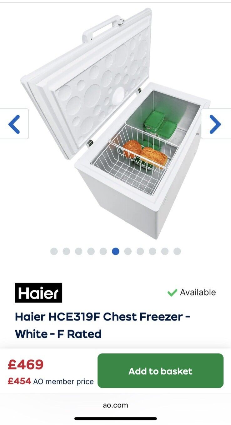 HAIER HCE319F 319L CHEST FREEZER £469 LARGE FAMILY COMMERCIAL FREEZER