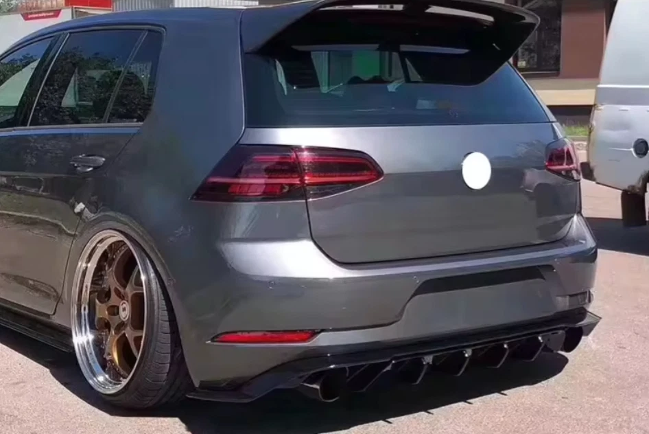 Carbon Fiber Rear Bumper Diffuser Lip for Volkswagen Golf 7.5 GTI MK7.5 2017-19 - Image 2 of 4