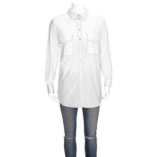ladies white burberry shirt