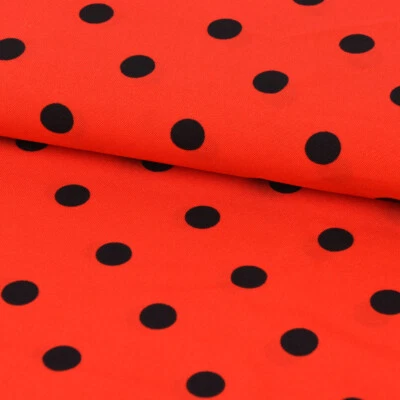Polyester Punkte rot schwarz 1,5m Breite - Bild 1 von 4