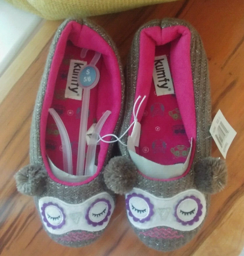 Zapatillas KUMFY Mujer Junior Talla Pequeña 5-6 ARDILLA ANTIDESLIZANTE Marrón NUEVAS Foto 4 de 4