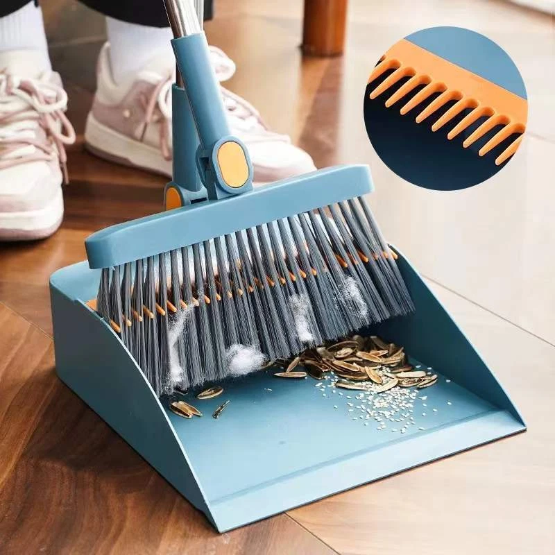 Household Broom and Dustpan Set, Upright Dustpan and Broom