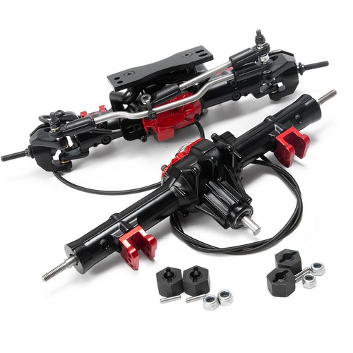 Metall Vorder- + Hinterachse mit Differentialsperre für 1/10 D90 RC Crawler Auto - Bild 6 von 36