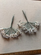 Vintage Millinery Flower Cream Black Stamen 24 Stem Lot Unused Stock HzT