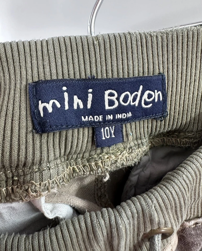 迷你紧身迷彩工装裤男孩 10 码绿色棕色军用口袋 — 第 2/4 张图片