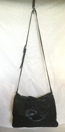 WAYNE COOPER Black All Leather Cross Body/Shoulder Bag / Handbag - Picture 2 of 12