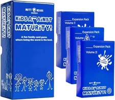 Kids Against Maturity Family Card Game w/ Expansion Packs 1-3 - NEW