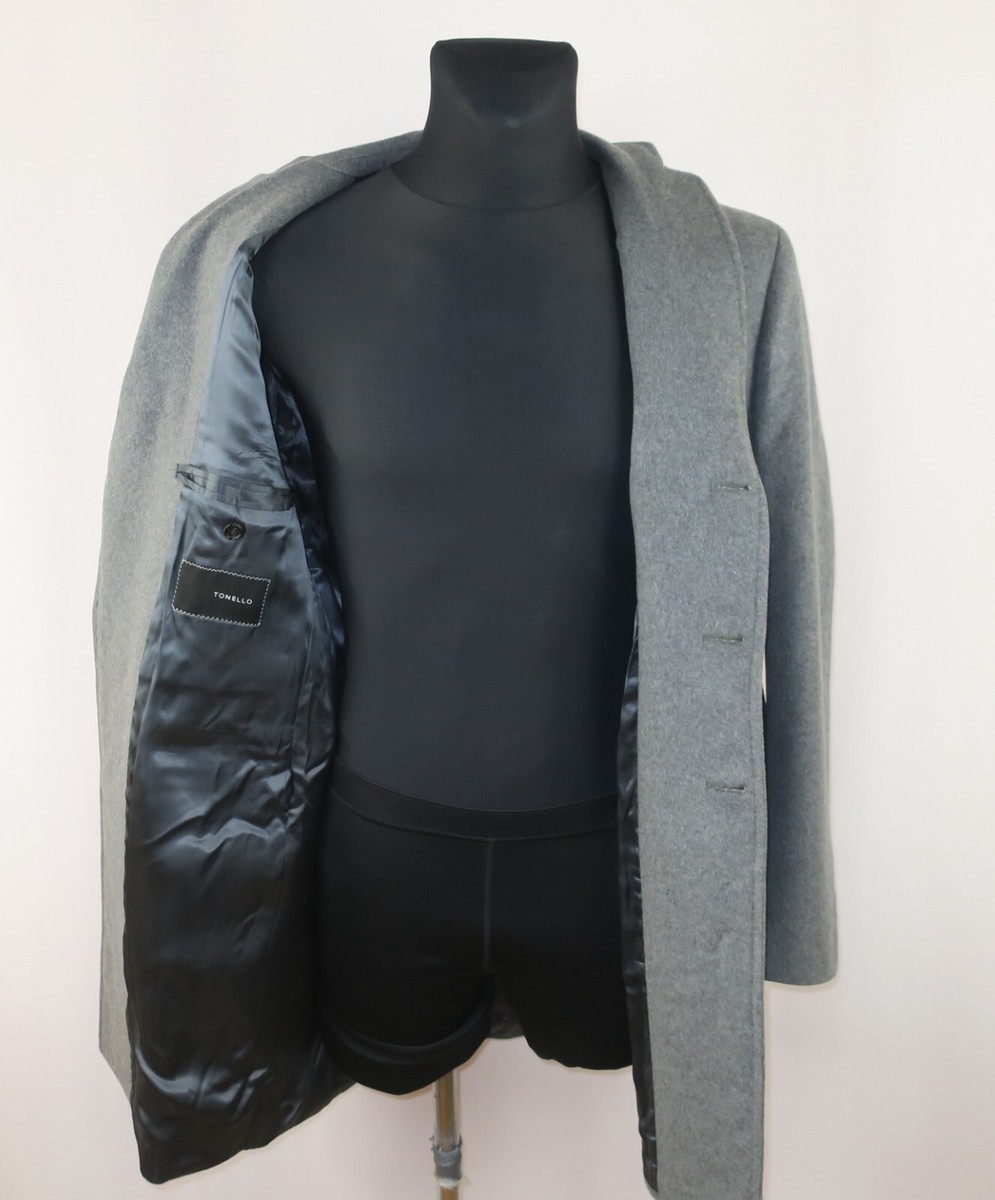 TONELLO MENS WOOLS LONG COAT made in ITALY size EU-52 UK-42 TONELLO MENS WOOLS LONG COAT made in ITALY size EU-52 UK-42