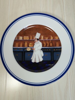 Williams Sonoma Guy Buffet Dinner Plate Les Chef Kitchen Blue Band replacement
