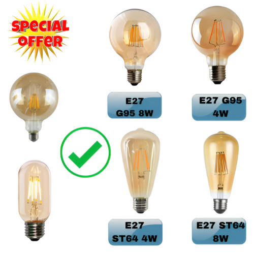 E27 Glühbirne 4W 8W Edison Vintage LED Licht Lampe Filament Nostalgie Retro Bulb - Bild 1 von 28