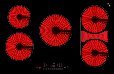K&H 5 Zonen Glaskeramikkochfeld 80cm Elektro Autark rahmenlos NC-9007