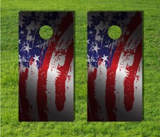 American Flag Distressed Laminate Board Game Cornhole Decal Wrap USA Quality Bag