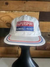 Vintage RARE 80s IHL Milwaukee Admirals Hockey White Colored Snapback Hat