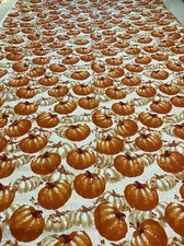 Joann Quilt Fabric Pumpkins Cotton Harvest 2 Yd Thanksgiving Fall Orange Decor