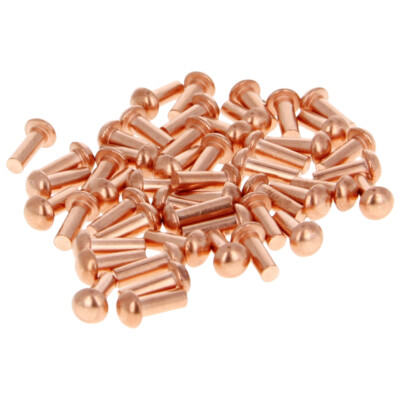 5.5mmX3mm Dia Copper Round Head Solid Rivets Fasteners Bolts Clinch ...