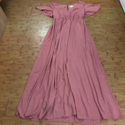 Show Me Your Mumu Emily Empire Maxi Dress Women XL Pink Keyhole Bridesmaid  Prom