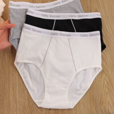 3pcs Girls Rib Cotton Briefs Daily Panties Underwear Gifts for Teens Students