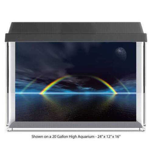 Double Ocean Rainbow with Moon Fish Tank Glass Backdrop Aquarium Background #035 - Picture 1 of 6