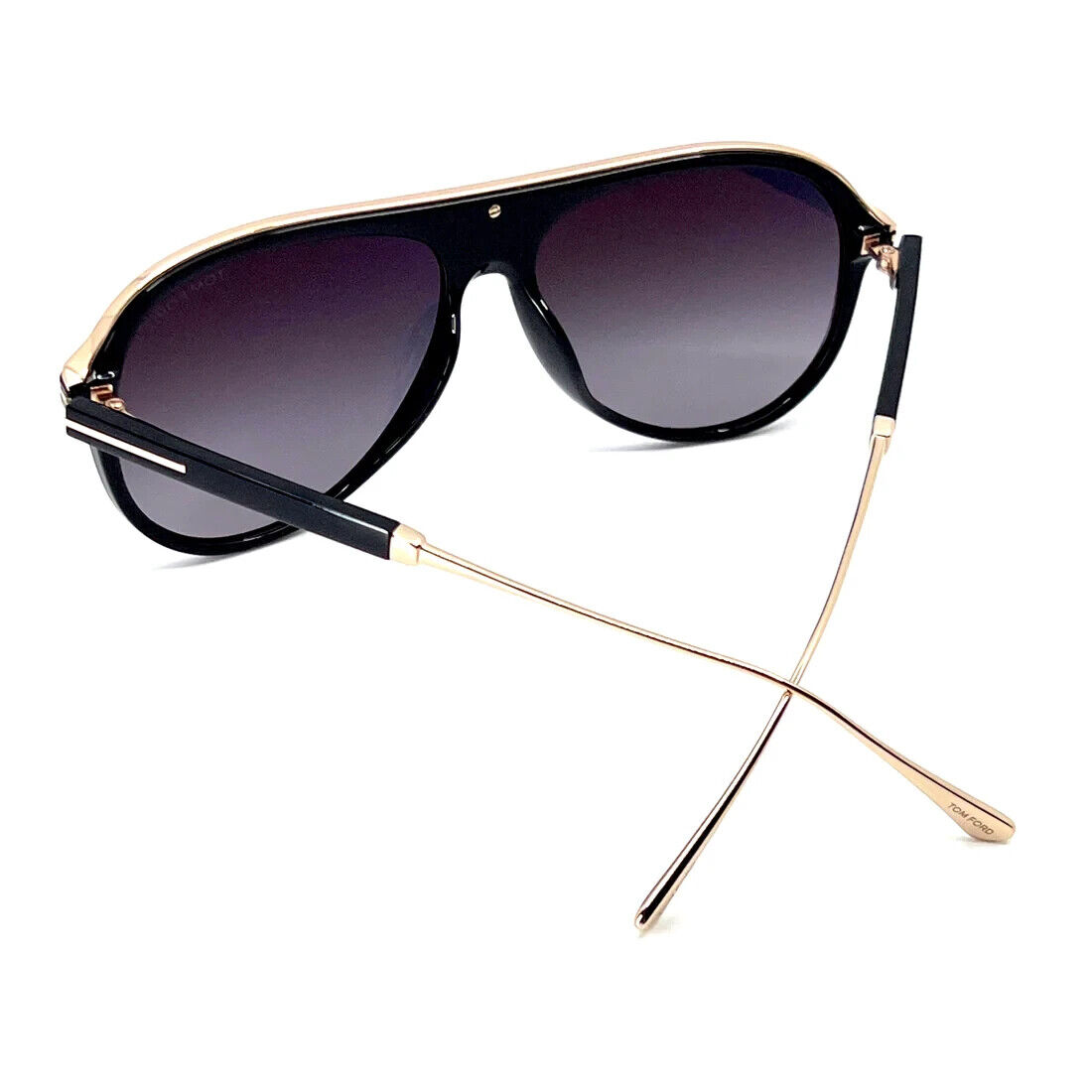 Tom Ford Nicholai-02 TF624 01C Black&Gold Aviator Plastic Tom Ford Nicholai-02 TF624 01C Black&Gold Aviator Plastic