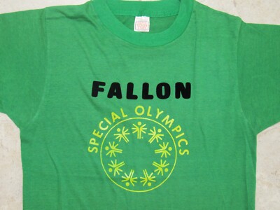 Vtg 70s SPECIAL OLYMPICS Fallon Nevada T-SHIRT Mens L Single Stitch Screen Stars