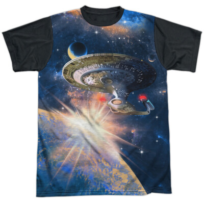 Star Trek Next Generation Enterprise Adult Costume T Shirt (Black Back), S-3XL