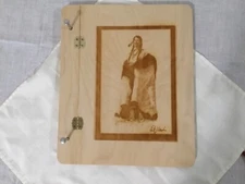 Very Nice Handmade Wood Book Cover Measures  12 x 10